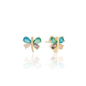 Butterfly gemstone earrings